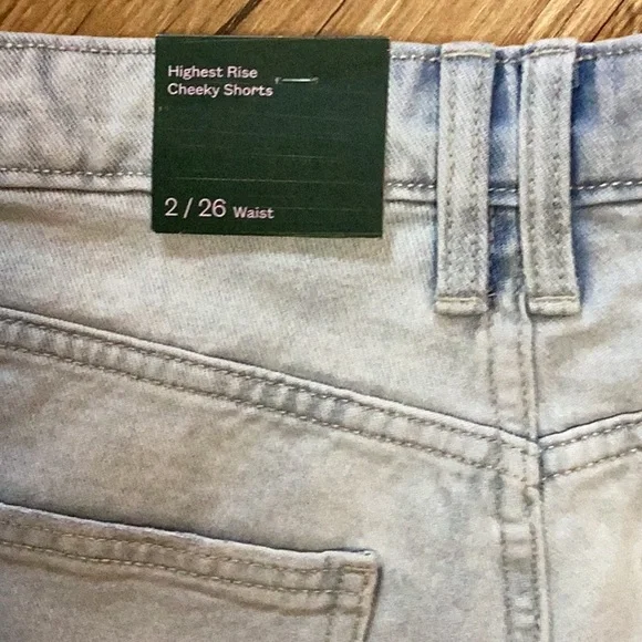 Wild Fable - Women's Super-High Rise Cheeky Jean Shorts - distressed blue - new - Picture 6 of 10